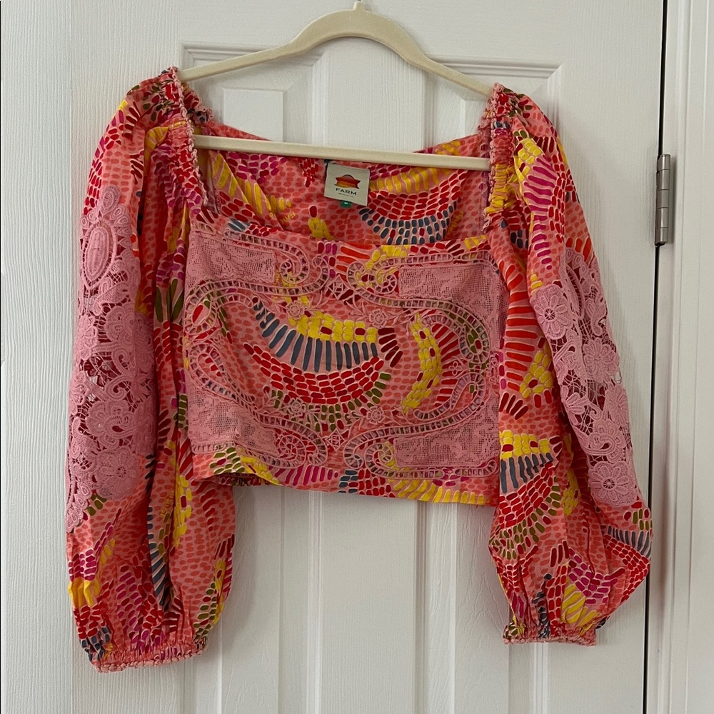 FARM Rio Pink Dotted Bananas Top